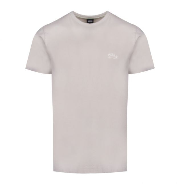 Athleisure Mens Ecru Tee Curved Logo S/s T Shirt