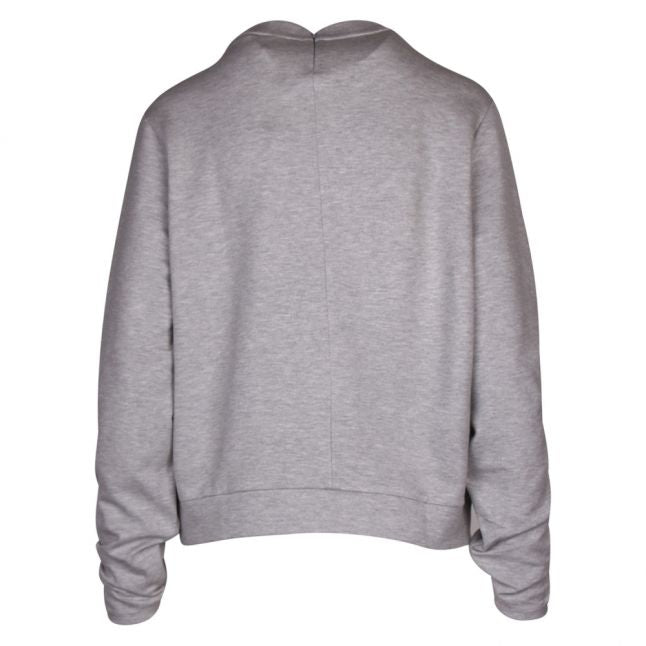 Casual Womens Grey Melange Teruffles Sweat Top