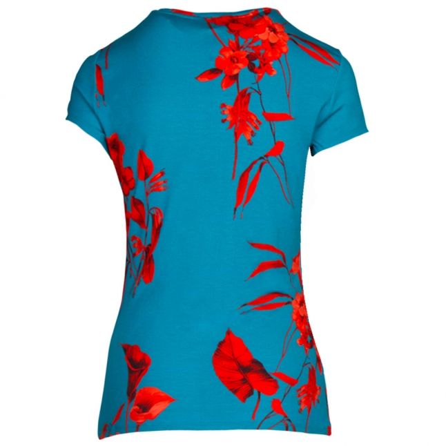 Womens Turquoise Dillia Fantasia Fitted S/s T Shirt