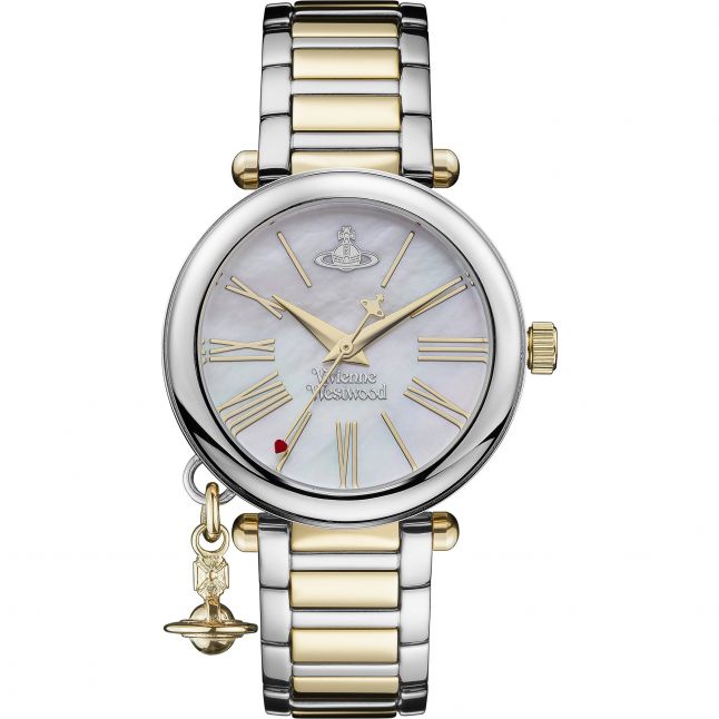 Womens Silver/Gold Mother Orb Bracelet Watch