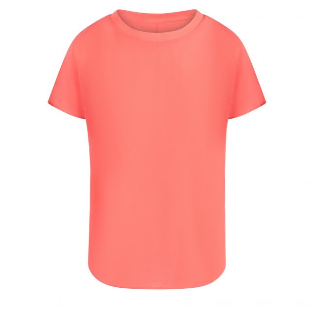 Womens Cayenne Red Crepe Light Crew Neck Top