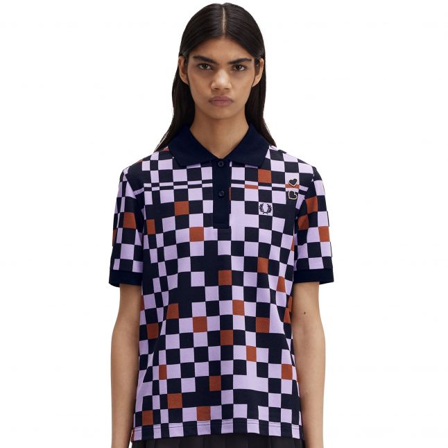 Womens Ultra Violet Amy Winehouse Printed S/s Polo