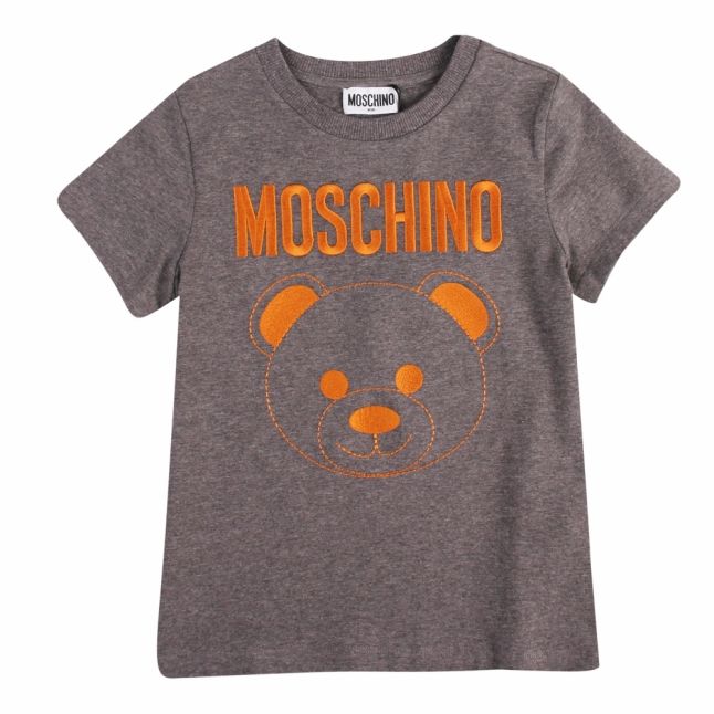 Boys Grey Melange Embroidered Toy S/s T Shirt