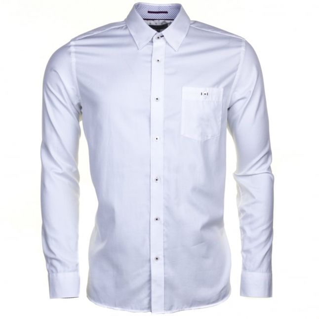 Mens White Themonk Oxford L/s Shirt