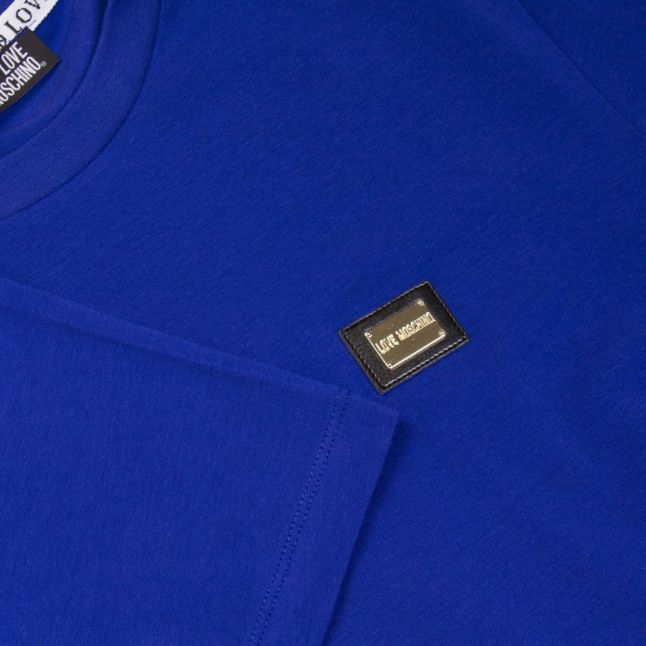 Mens Blue Logo Badge Slim S/s T Shirt