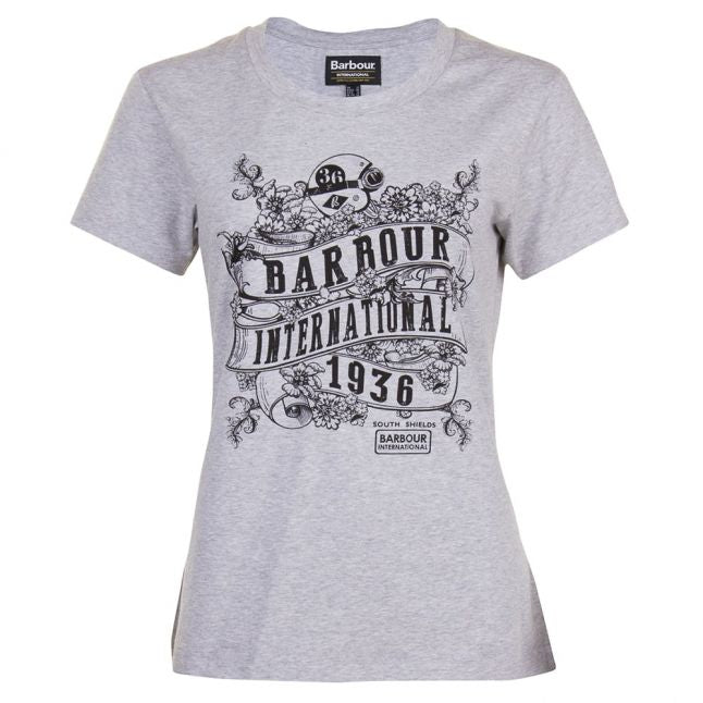 Womens Light Grey Marl Riser S/s Tee Shirt