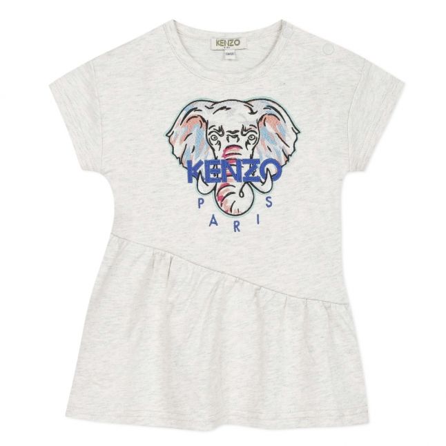 Girls Light Grey Marl Jacinthe Elephant Dress