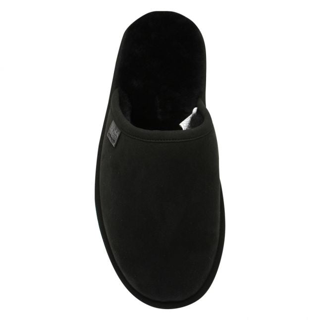 Mens Black Home Suede Slippers