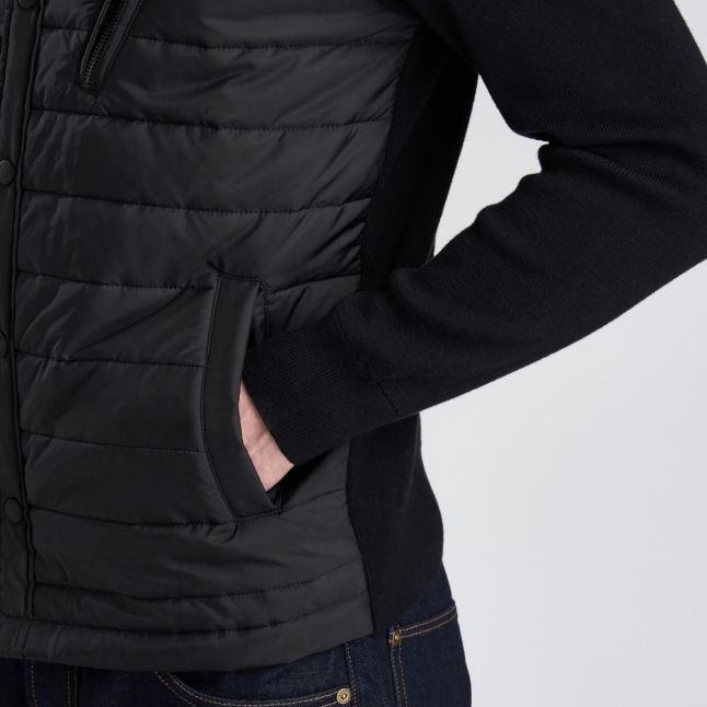 Mens Black Circuit Baffle Knitted Jacket