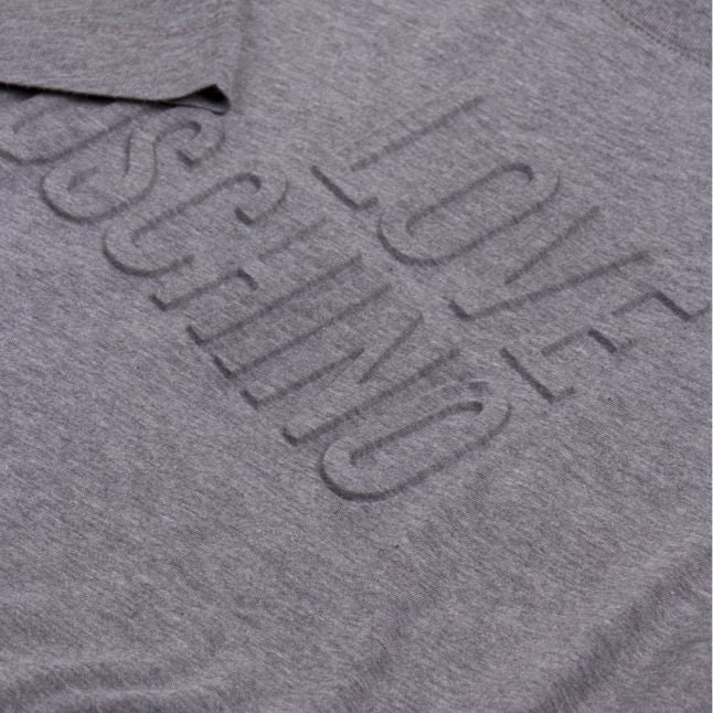 Womens Grey Melange Embossed Logo S/s T Shirt