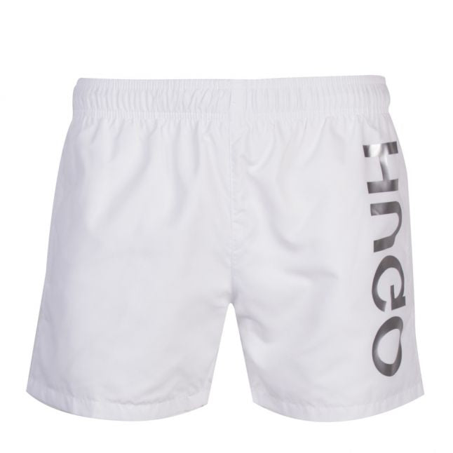 Mens White Saba Branded Swim Shorts