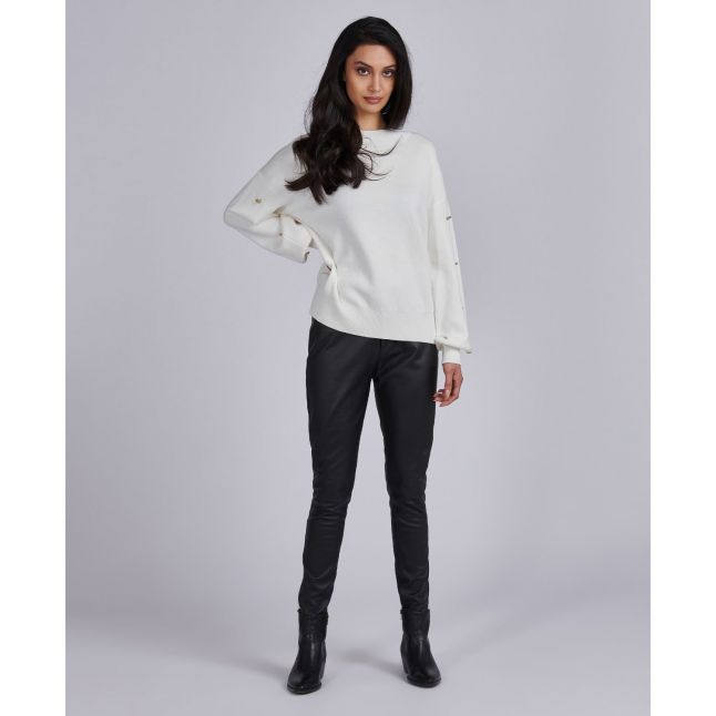 Womens Off White Drifting Button Knitted Jumper