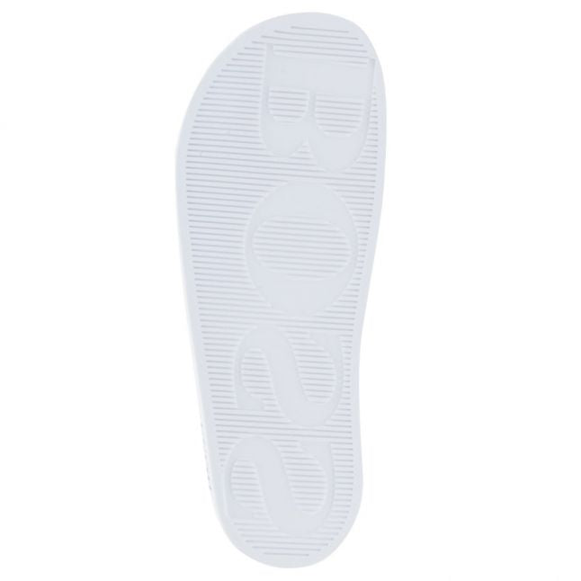 Mens White Solar Slide Logo Slides