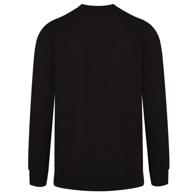 Mens Black Reflective Logo Slim Fit Sweat Top