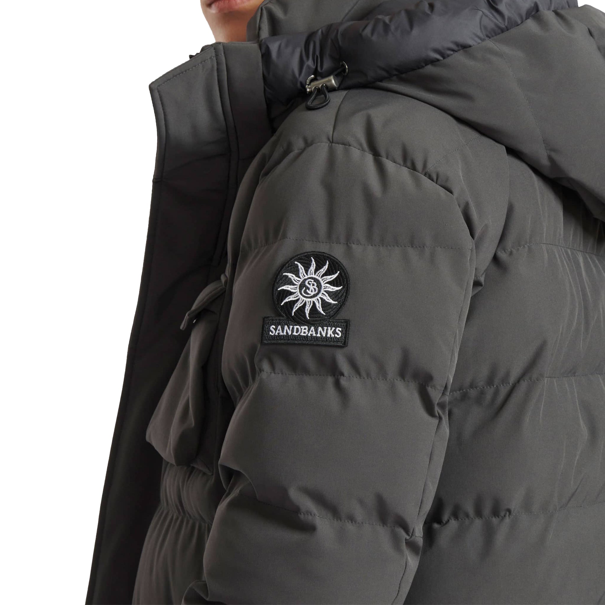 Mens Sandbanks Charcoal Branksome Padded Coat