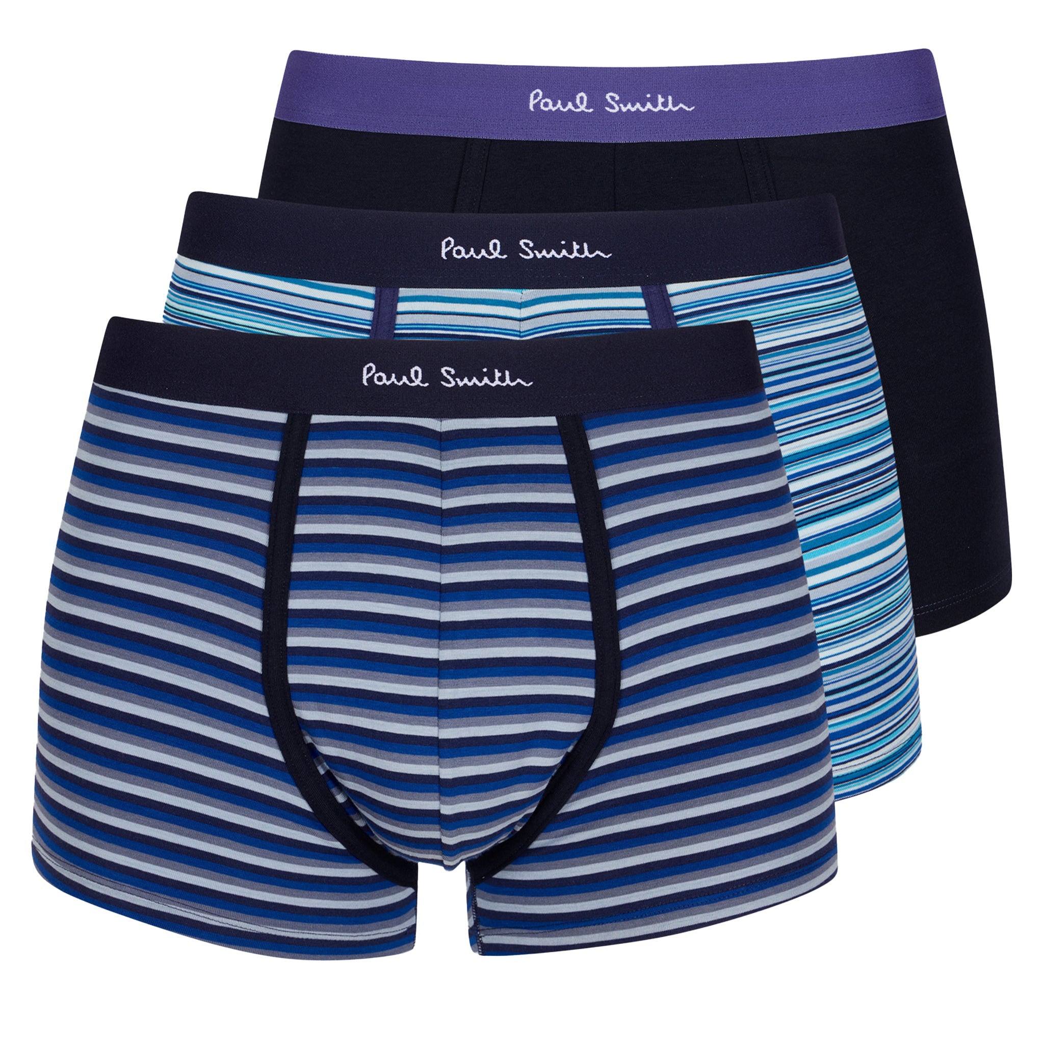 Mens Paul Smith Blue Mix 3 Pack Trunks