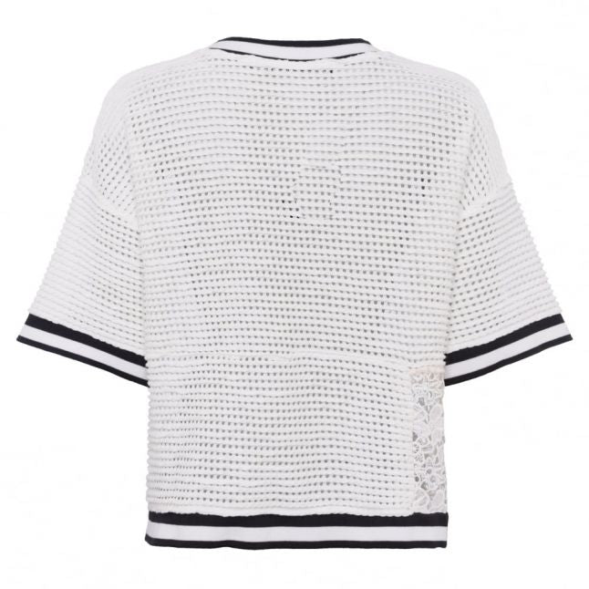 Womens Summer White Vosporos Mix Knitted Jumper