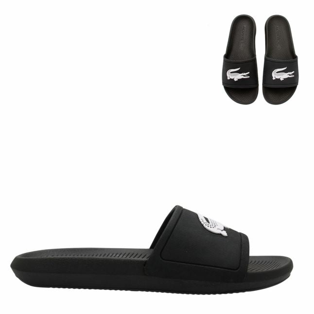 Mens Black/White Croco Slides