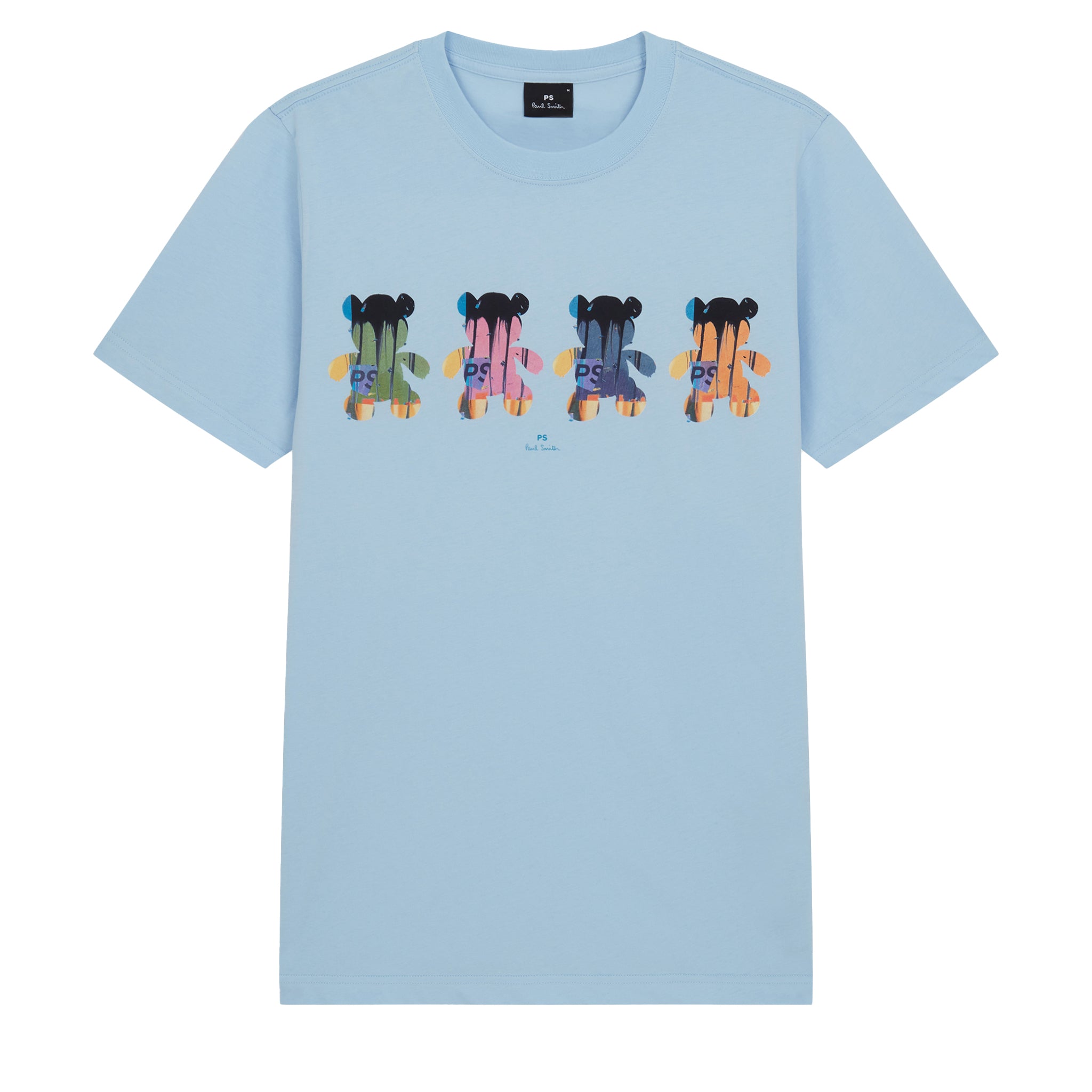 Mens Paul Smith Light Blue Multi Teddy Regular Fit S/s T Shirt