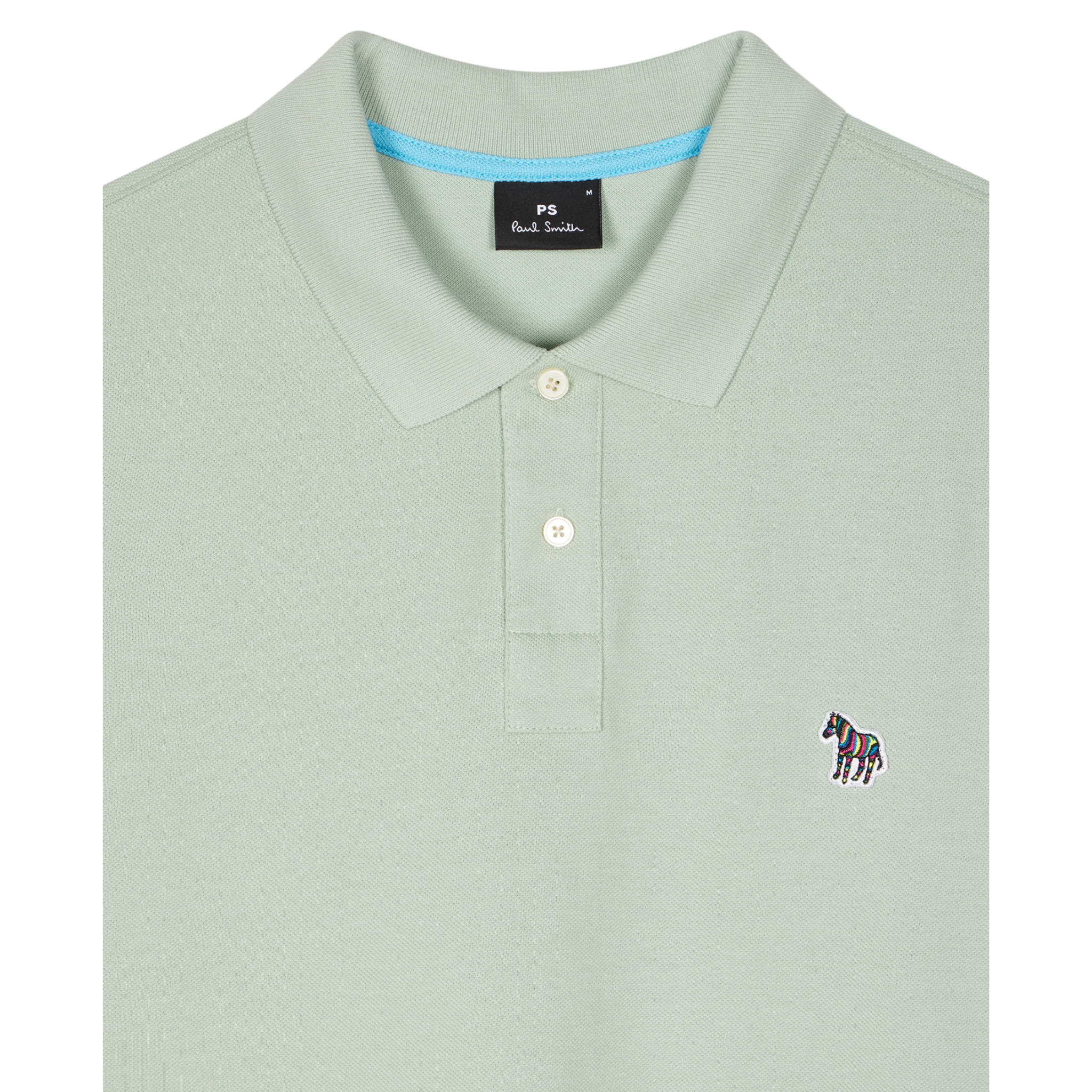 Mens Paul Smith Pastel Green Zebra Regular Fit S/s Polo