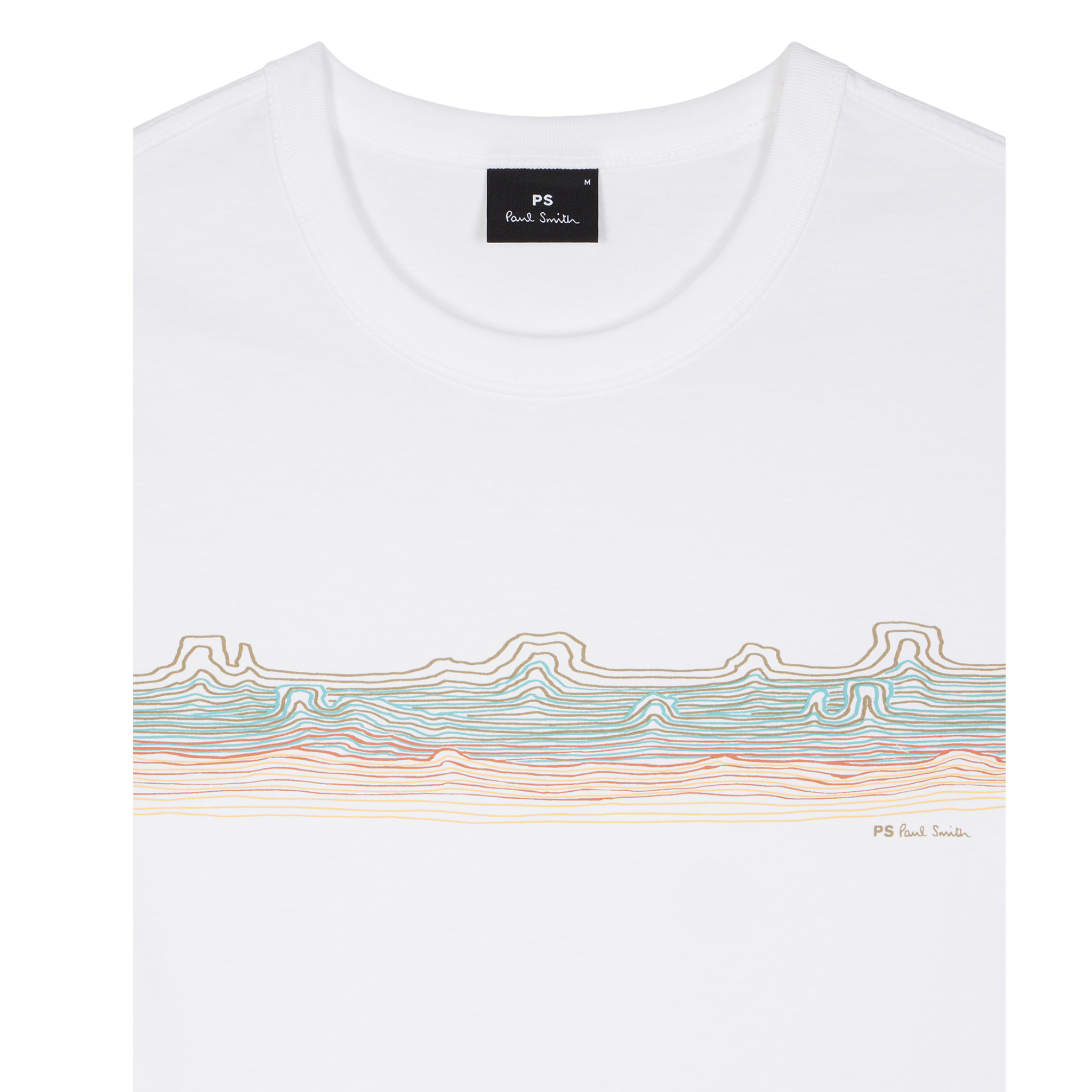 Mens Paul Smith White Desert Stripe Regular Fit S/s T Shirt