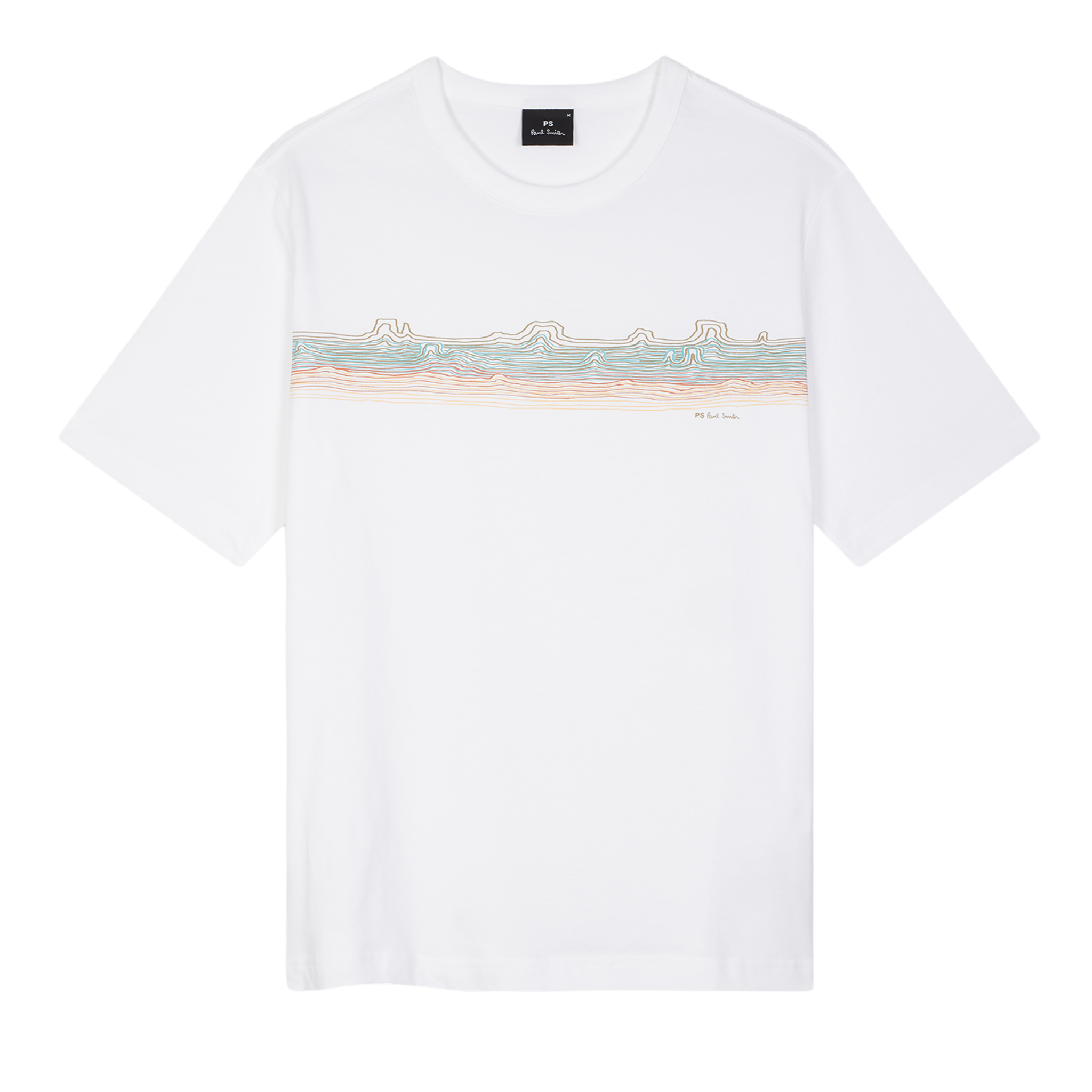 Mens Paul Smith White Desert Stripe Regular Fit S/s T Shirt