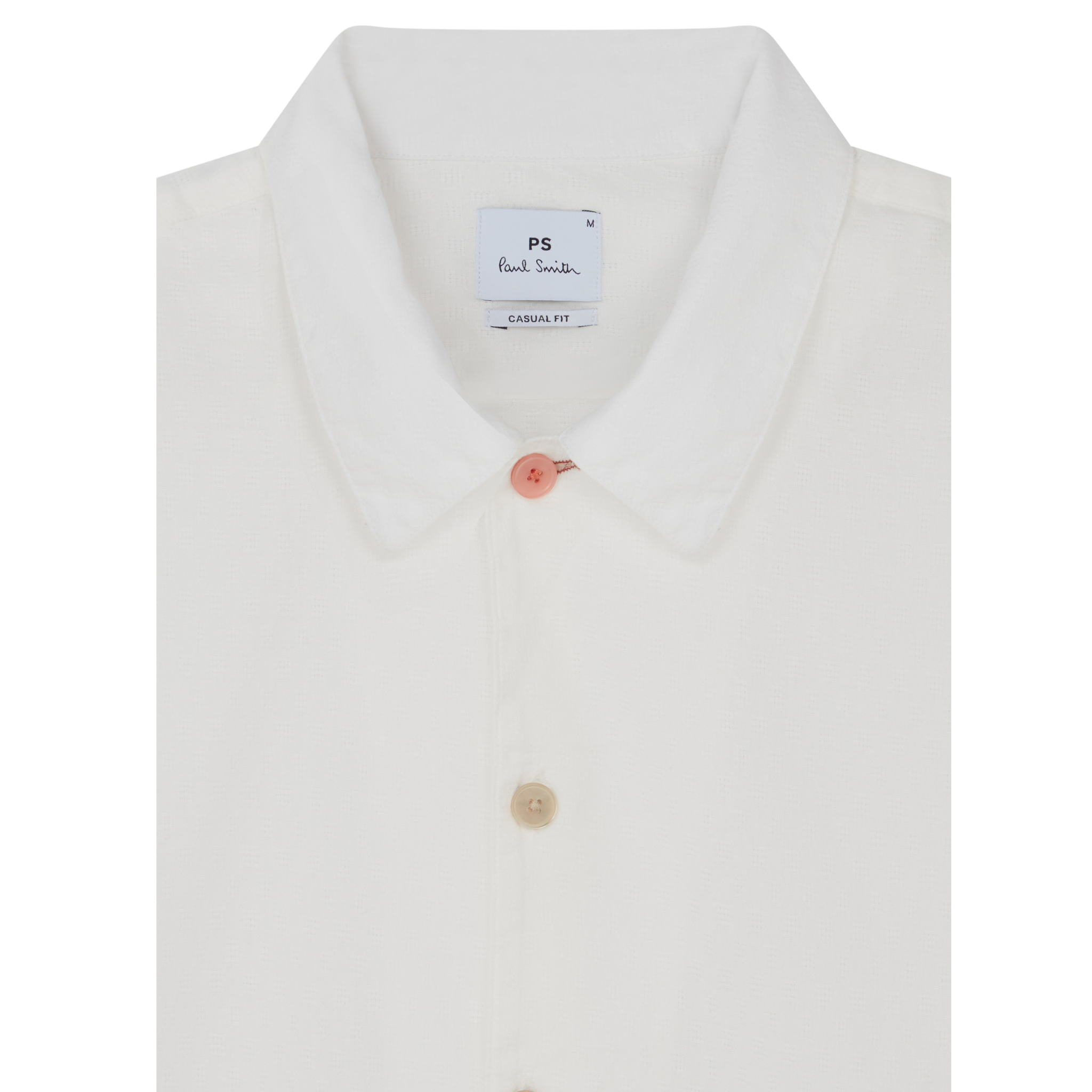 Mens Paul Smith Off White Textured Casual Fit S/s Shirt