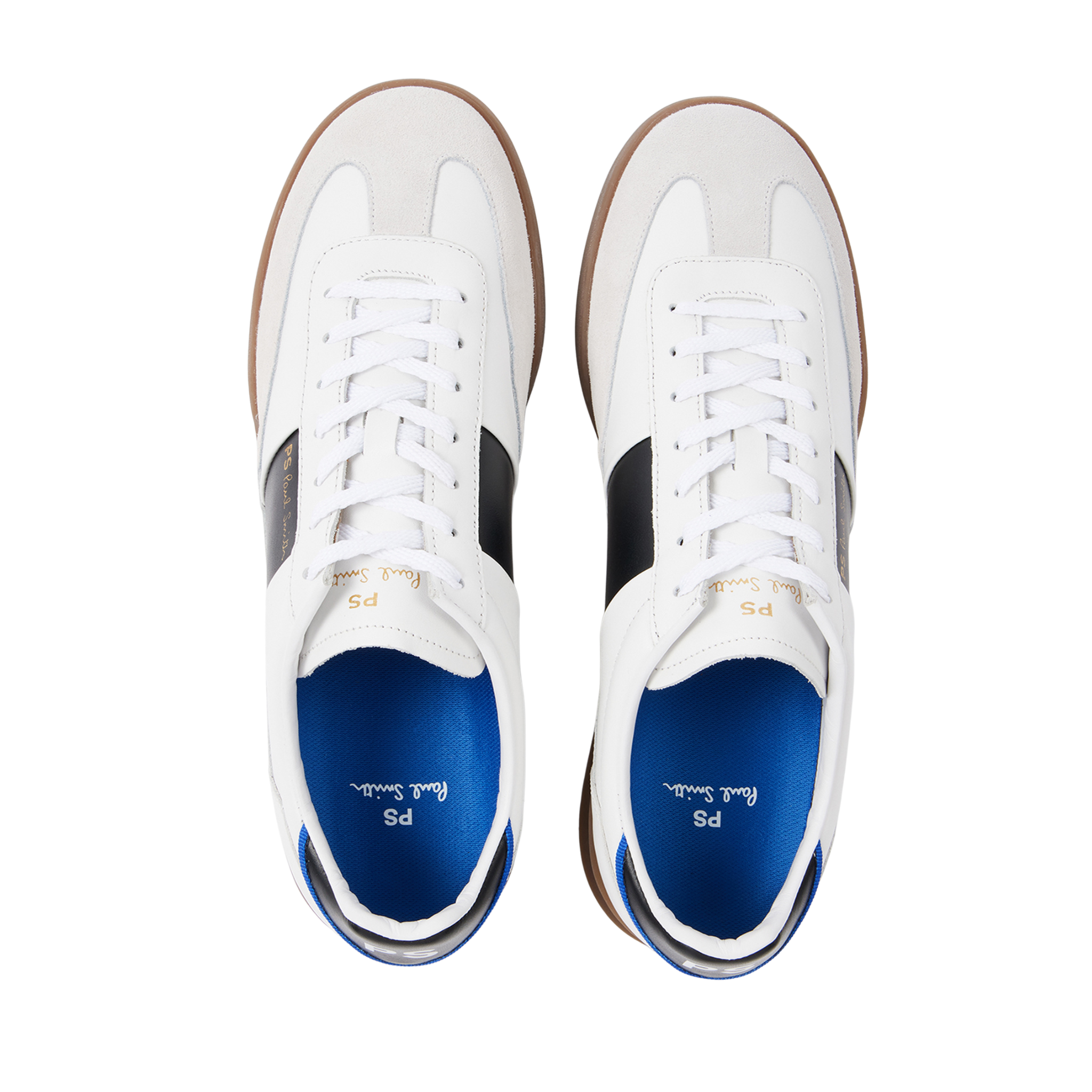 Mens Paul Smith White/Black Panel Dover Trainers