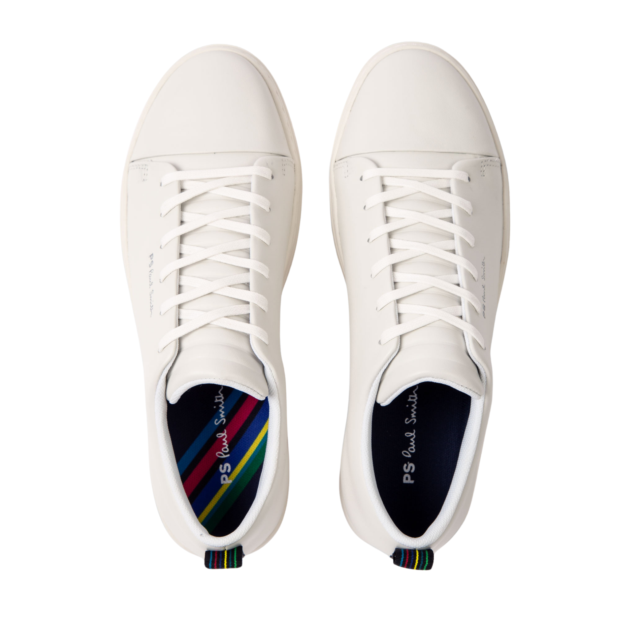 Mens Paul Smith White Lee Heel Tape Trainers