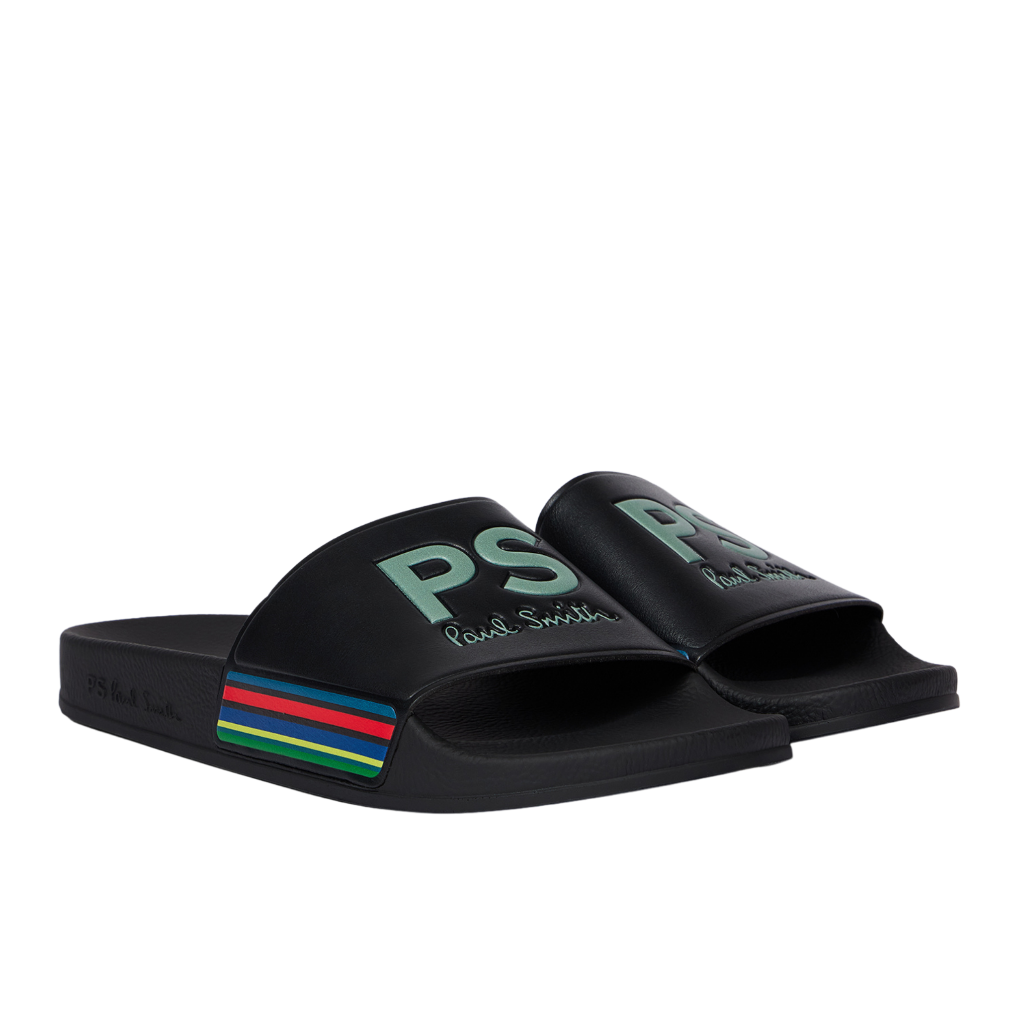 Mens Paul Smith Black Zed Sports Stripe Slides