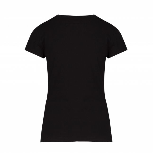 Womens Black Jewel Heart Slim Fit S/s T Shirt