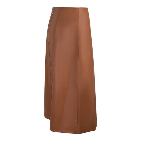 Womens Tobacco Brown Claudia PU Skirt