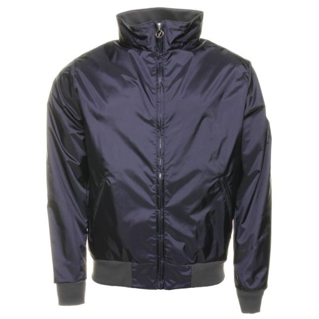 Mens Navy Branded Zip Through Jacket