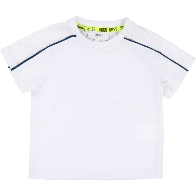 Toddler White/Navy Logo T Shirt & Sweat Shorts Set