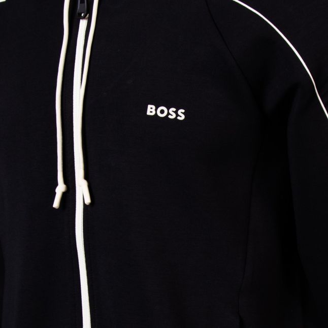 Mens Black Saggy 1 Zip Up Hoodie