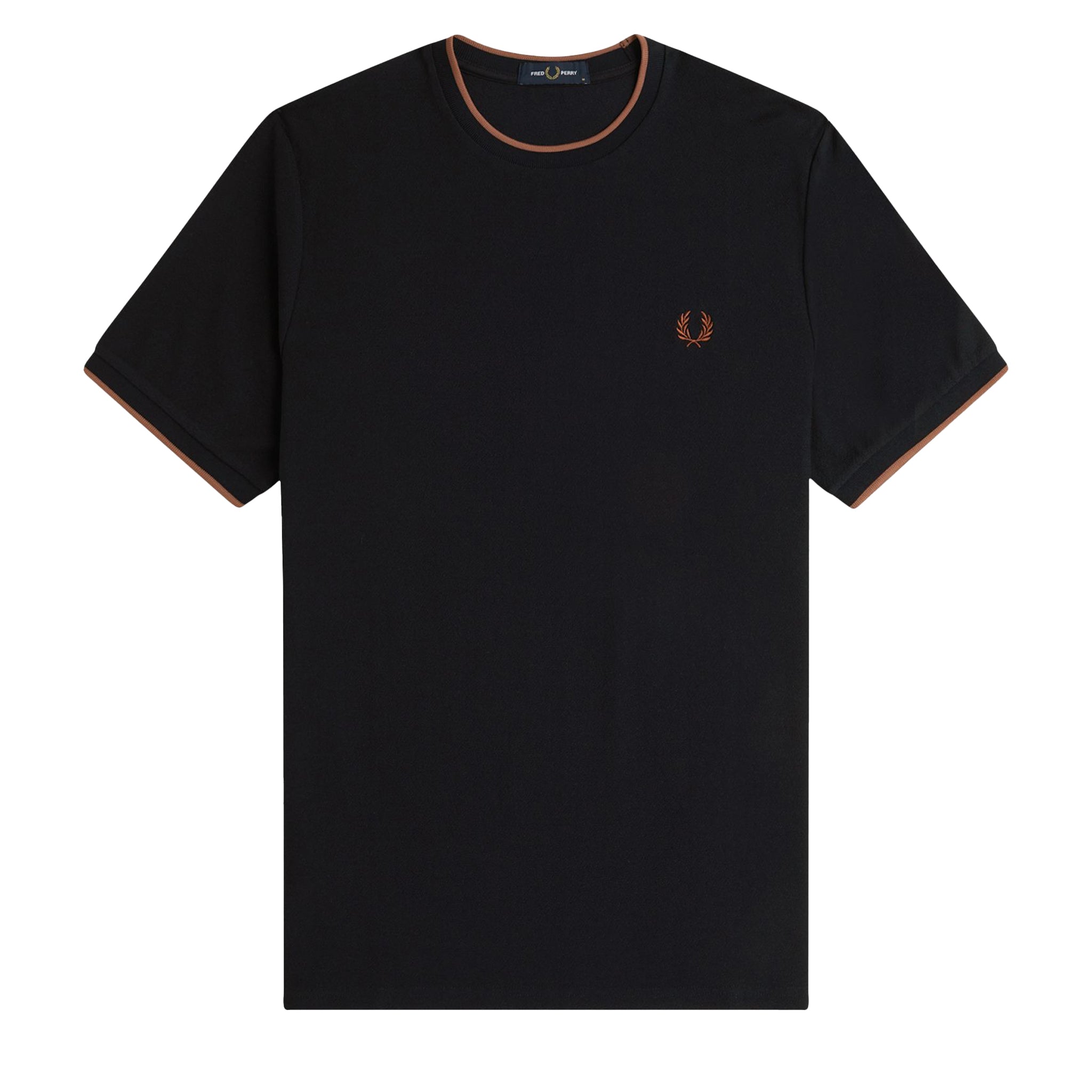 Mens Fred Perry Navy Crepe Pique S/s T Shirt