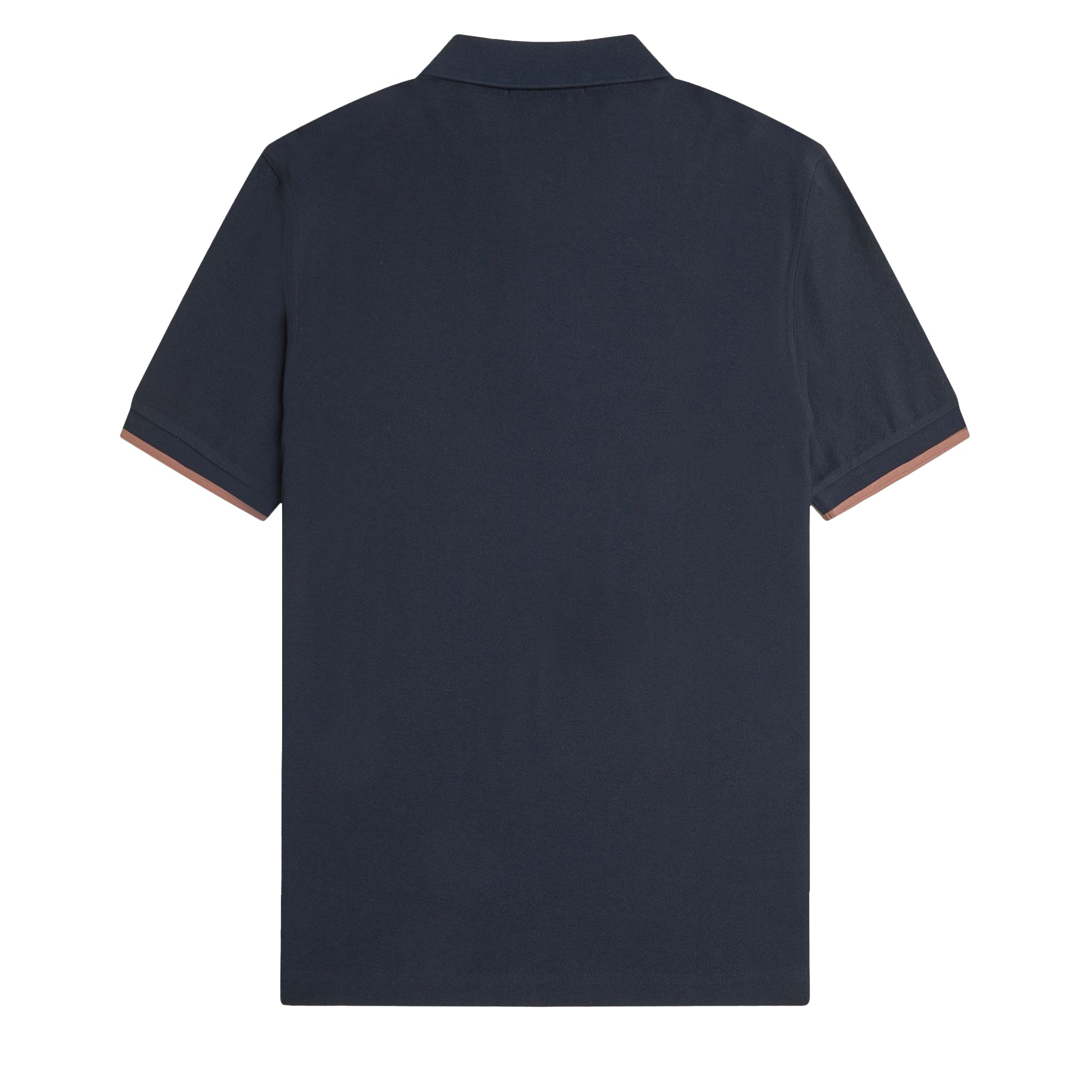 Mens Fred Perry Navy Crepe Pique Zip Neck S/s Polo