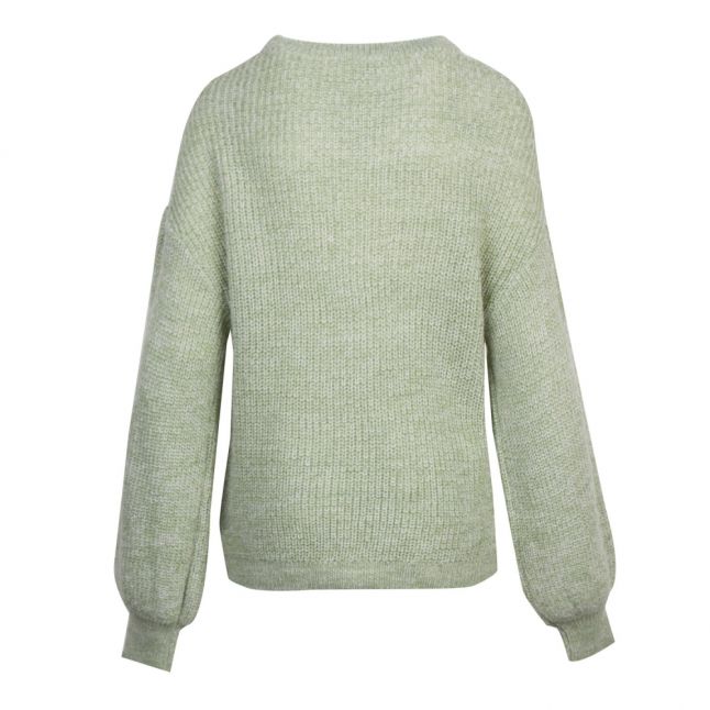 Womens Loden Frost Visee Balloon Sleeve Knitted Jumper