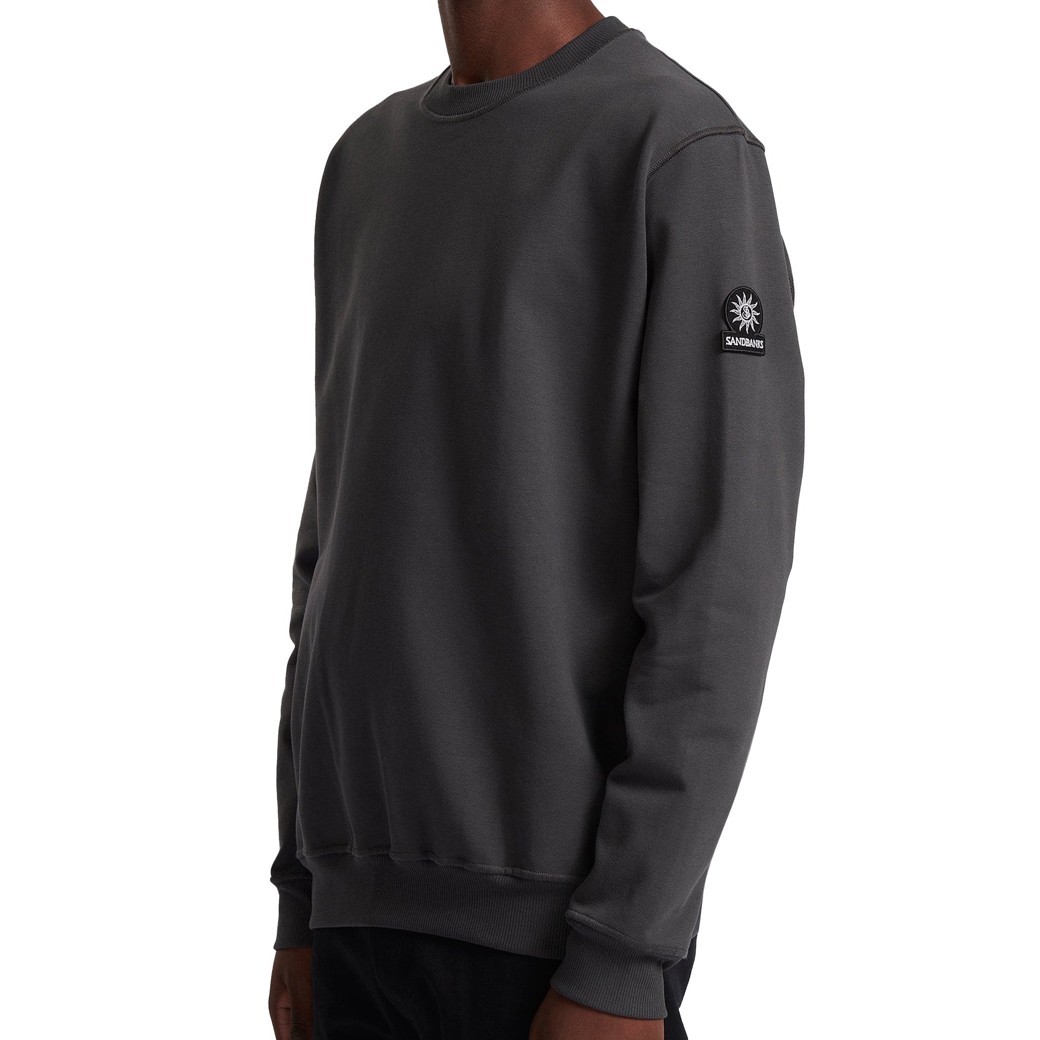 Mens Sandbanks Anthracite Badge Logo Sweatshirt