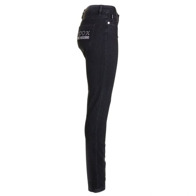 Womens Black 100% Pocket Skinny Fit Jeans