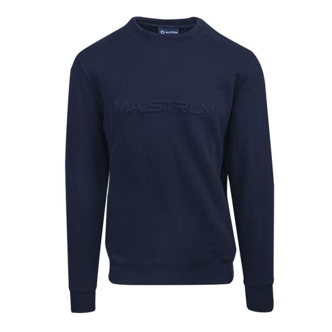 Mens Ink Navy Embossed Logo Sweat Top