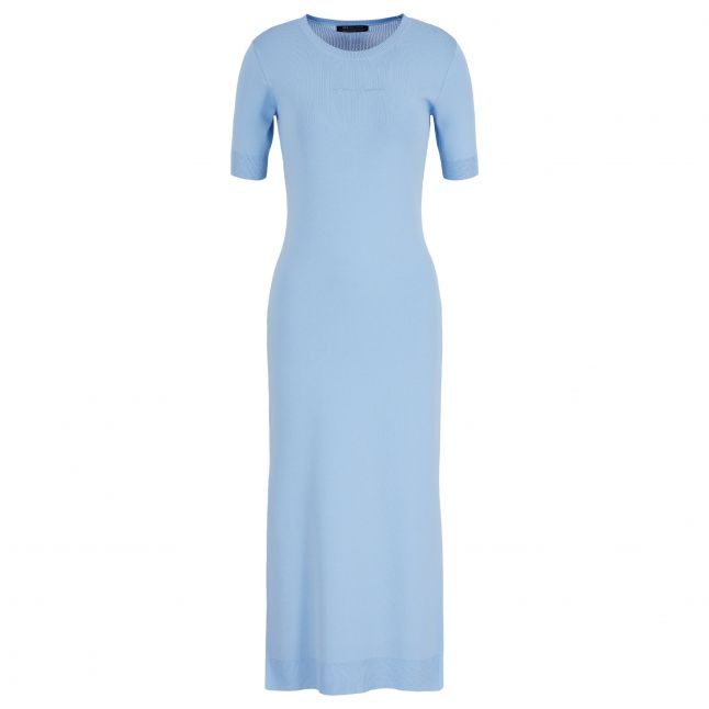 Womens Light Blue Knitted Midi Dress