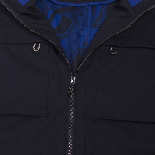 Mens Navy Exmoth Funnel Neck Field Jacket