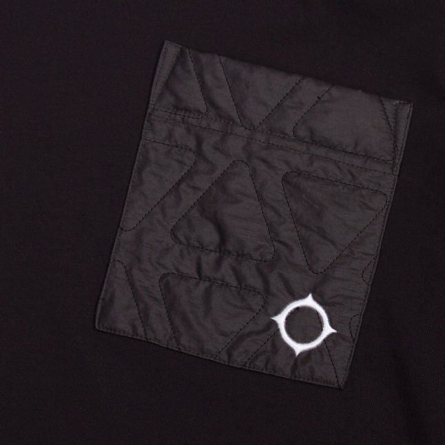 Mens Jet Black Quilted Pocket S/s T Shirt