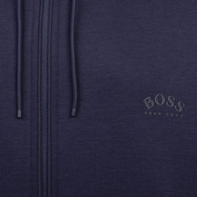 Athleisure Mens Navy Saggy Hooded Zip Through Sweat Top