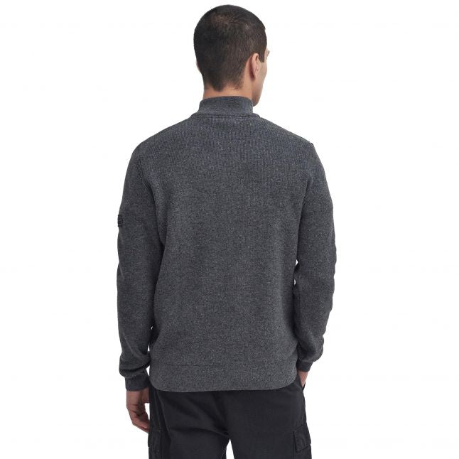 Mens Charcoal Marl Crawley Half Zip Knit Jumper