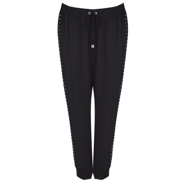 Womens Black Rivets Track Pants