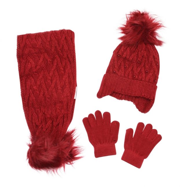 Girls Ruby Knitted Hat, Scarf & Gloves Set