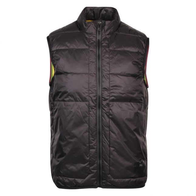 Mens Black Zebra Padded Gilet