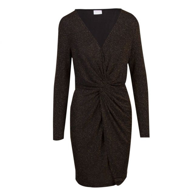 Womens Black Vidance Glitter Knot Front Dress